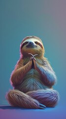 Obraz premium Colorful sloth posing with a peaceful expression