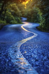 Visual metaphor of life choices at crossroads, vibrant blue paths against calm background.