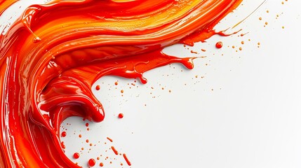 Fototapeta premium Red and orange abstract painting. Thick oil paint texture.