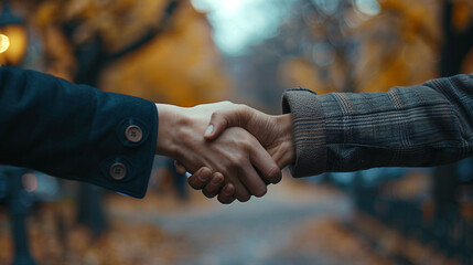 Closeup of a handshake between colleagues from different backgrounds, sealing a deal