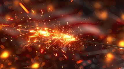 Fototapeta premium Glowing Patriotism: American Flag Sparkler