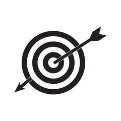 Target with an arrow flat icon concept market goal.eps10