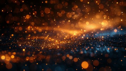 Obraz premium Bokeh with sparkles and lights on a black background