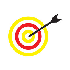 Target with an arrow flat icon concept market goal.eps10