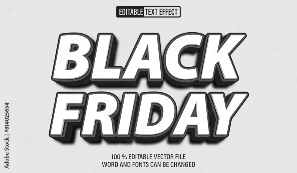 Poster editable 3d text style effect - black friday text effect template