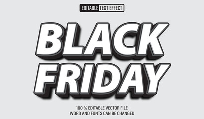 Editable 3d text style effect - Black Friday text effect Template