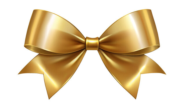 Minimalist Gold Bow - A minimalist and modern design of a gold bow with a matte finish, isolated on a transparent background, emphasizing simplicity and elegance.
