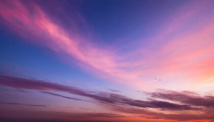 Beautiful sunset sky background. Colorful twilight sky with cloud.