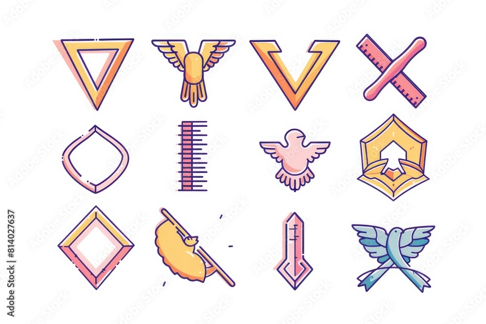 Poster a collection of different types of symbols. can be used for graphic design projects