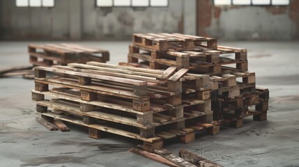 A collection of wooden pallets, each tailored for different uses like storage and shipping.