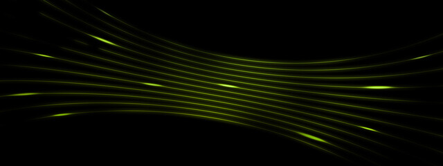 green wavy glowing lines abstract futuristic tech background