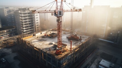 construction site, residential buildings