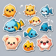 Obraz premium set of funny cartoon animals