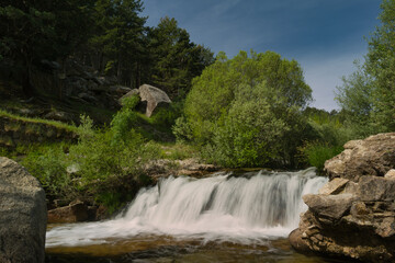 landscape, view, nature, plants, water, stream, mountain, flora,