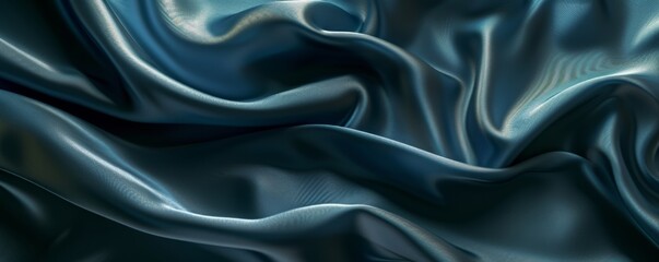 Fototapeta premium Elegant blue satin fabric texture