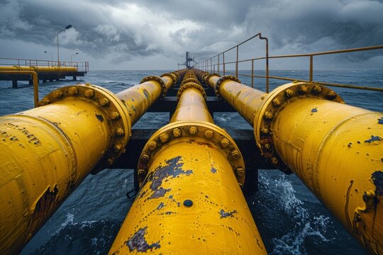 Yellow gas pipe, production and sales concept