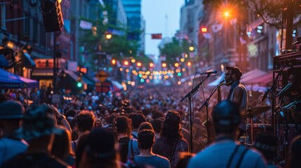 The Montreal International Jazz Festival in Canada known as the worlds largest jazz festival featuring hundreds of concerts across the city with a blend of famous international artists and emerging ta