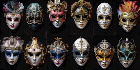 Collection of masks with different colors and designs