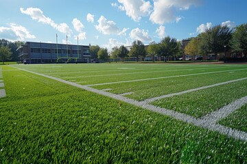 American football field turf with markings - Powered by Adobe