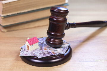 Judge Hammer for adjudication to the Buying and renting real estate. Lawyer decision about House...
