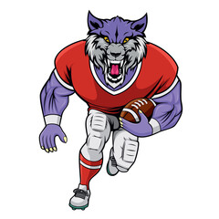 wolf mascot american football vector illustration design