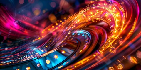 Entwined Lights in a Casino Machine: A Captivating Invitation to Risk. Concept Casino Lights, Entwined Motifs, Risky Invitations, High Stakes, Gambling Ambiance