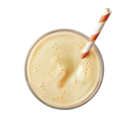 Apple Juice or smoothie top view in transparent background