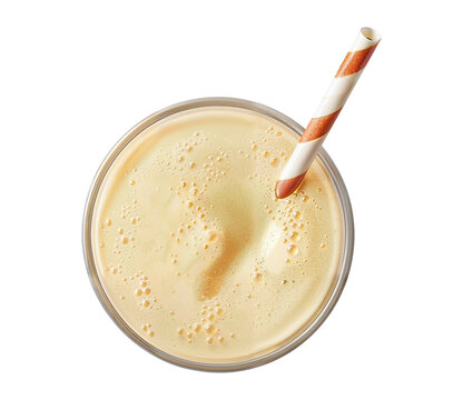 Apple Juice or smoothie top view in transparent background