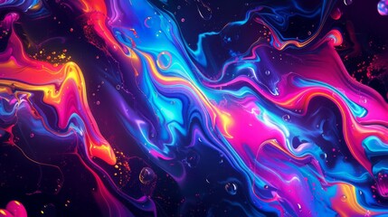 Vibrant abstract liquid colors interaction