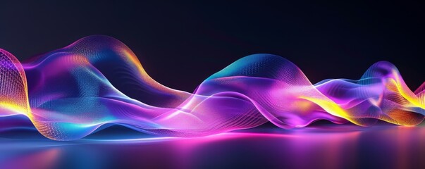 Abstract colorful wave on dark background