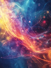 Obraz premium Colorful, swirling galaxy with bright red and blue flames