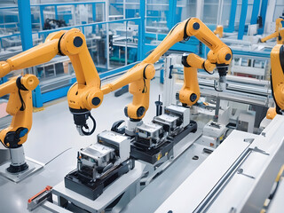 Streamlining Production with Intelligent Robotic Arms in Contemporary Factories.