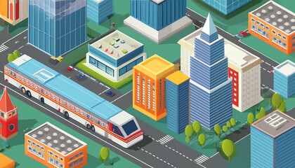 illustration of the city in the background