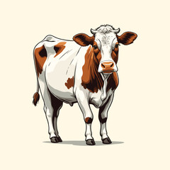 Cow Illustration Hand Drawn Cow Animal Engraved