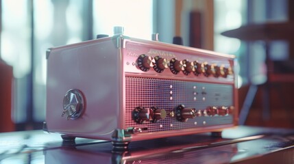 pink music amplifier hyper realistic 