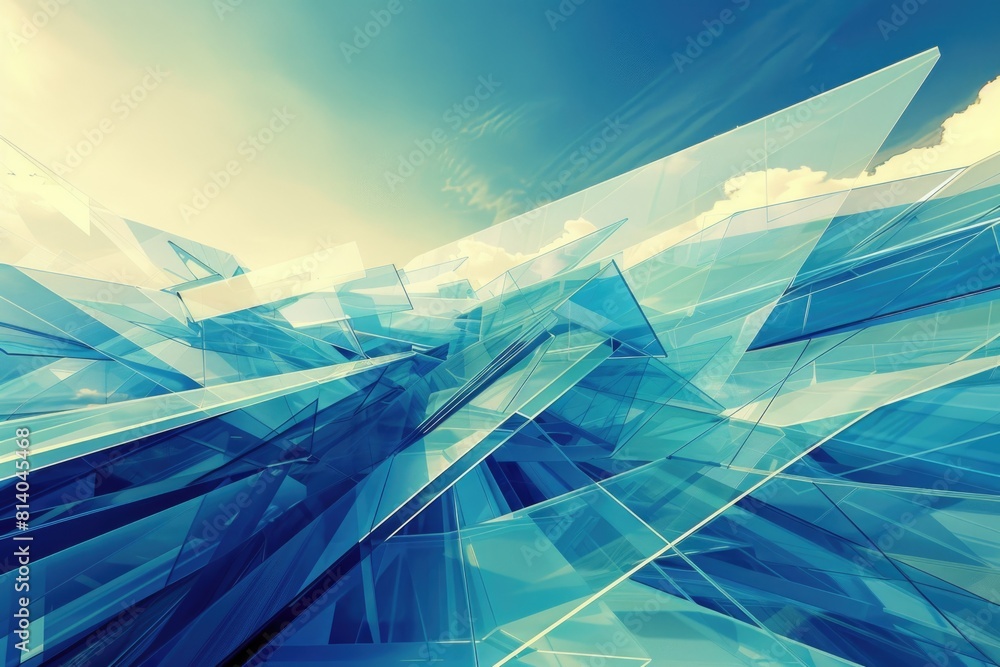 Poster abstract image of a blue sky with clouds, suitable for various design projects