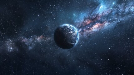 Planet in Space in the form of a starry sky hyper realistic 