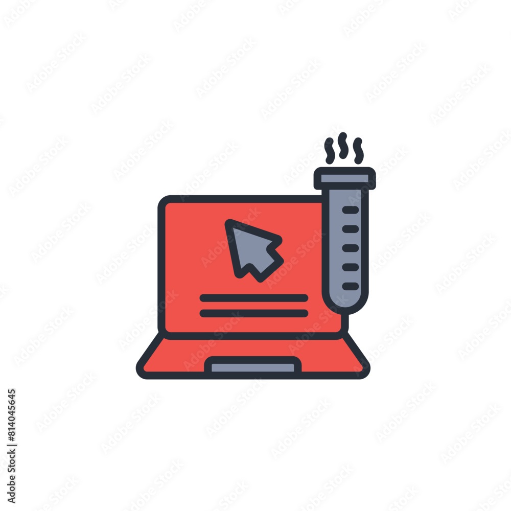 Poster computer science icon. vector.editable stroke.linear style sign for use web design,logo.symbol illus