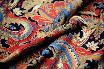 Background texture, Fabric blue paisley. Designed for Fabric-Quilt, this soft double napped flannel is perfect for quilting, apparel, and home accents. 