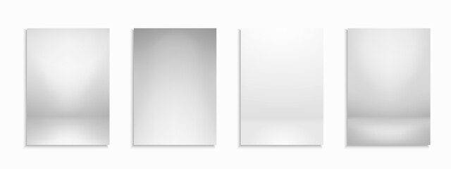 Obraz premium Set of gray abstract copyspace covers, templates, backgrounds, placards, brochures, banners, flyers and etc. Stylish posters - studio minimalistic design