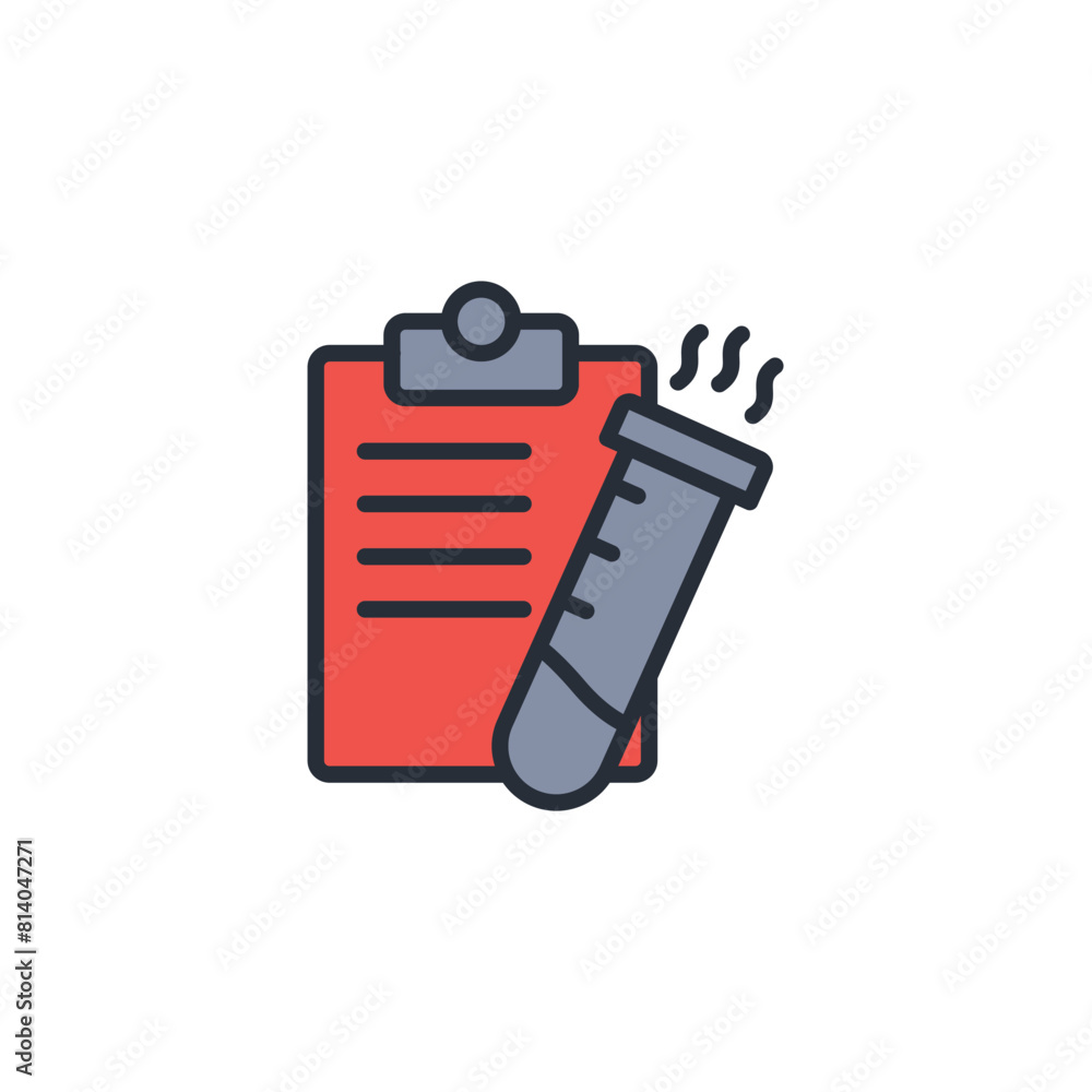 Poster lab result icon. vector.editable stroke.linear style sign for use web design,logo.symbol illustratio