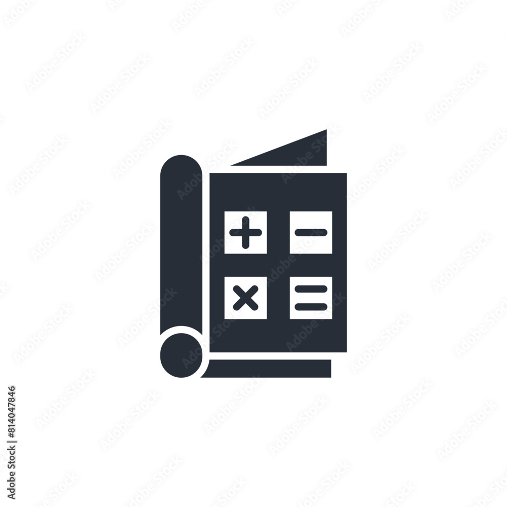 Poster mathematics icon. vector.editable stroke.linear style sign for use web design,logo.symbol illustrati
