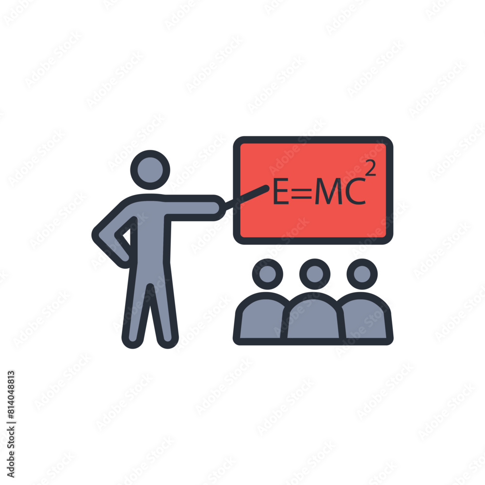 Poster teaching icon. vector.editable stroke.linear style sign for use web design,logo.symbol illustration.