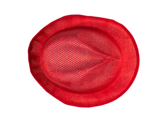 red men straw hat isolated on white background