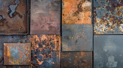 Collection of rusted metal pieces with worn and weathered appearance
