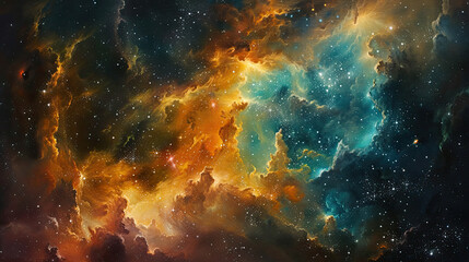 Naklejka premium Cosmic Canvas Exploring the Galactic Odyssey