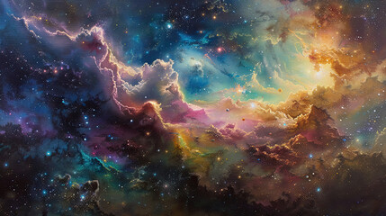 Obraz premium Cosmic Canvas Exploring the Galactic Odyssey