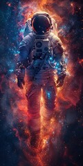 Astronaut in the heart of a space marvel