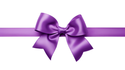 Shiny purple satin ribbon on white background. Vector purple bow. Purple bow and purple ribbon. Christmas gift, valentines day, birthday wrapping element