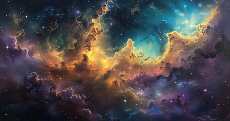 Obraz premium Cosmic Canvas Exploring the Galactic Odyssey